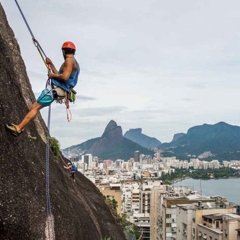 Rappelling near Sugar Loaf